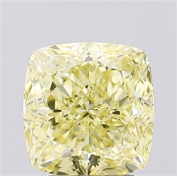 Picture of Lab Created Diamond 3.01 Carats, SQUARE CUSHION with  Cut, Fancy Intense Yellow Color, VS1 Clarity and Certified by IGI