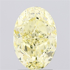 Picture of Lab Created Diamond 2.12 Carats, Oval with  Cut, Fancy Intense Yellow Color, VVS2 Clarity and Certified by IGI