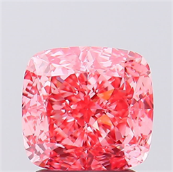 Picture of Lab Created Diamond 2.11 Carats, SQUARE CUSHION with  Cut, Fancy Vivid Pink Color, VS1 Clarity and Certified by IGI