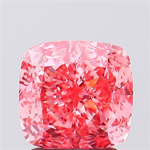 Picture of Lab Created Diamond 2.11 Carats, SQUARE CUSHION with  Cut, Fancy Vivid Pink Color, VS1 Clarity and Certified by IGI