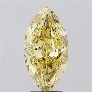 Picture of Lab Created Diamond 4.00 Carats, Marquise with  Cut, Fancy Vivid Yellow Color, VS2 Clarity and Certified by IGI