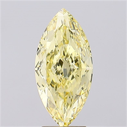 Picture of Lab Created Diamond 4.06 Carats, Marquise with  Cut, Fancy Intense Yellow Color, VVS2 Clarity and Certified by IGI