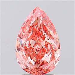 Picture of Lab Created Diamond 2.25 Carats, Pear with  Cut, Fancy Vivid Pink Color, VS1 Clarity and Certified by IGI