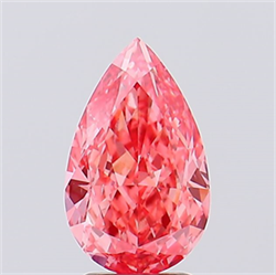 Picture of Lab Created Diamond 2.07 Carats, Pear with  Cut, Fancy Vivid Pink Color, VS1 Clarity and Certified by IGI