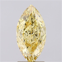 Picture of Lab Created Diamond 2.51 Carats, Marquise with  Cut, Fancy Intense Yellow Color, VS1 Clarity and Certified by IGI