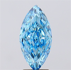 Picture of Lab Created Diamond 3.05 Carats, Marquise with  Cut, Fancy Vivid Blue Color, VVS2 Clarity and Certified by IGI