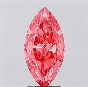 Picture of Lab Created Diamond 3.01 Carats, Marquise with  Cut, Fancy Vivid Pink Color, VVS2 Clarity and Certified by IGI