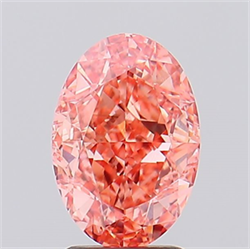 Picture of Lab Created Diamond 2.17 Carats, Oval with  Cut, Fancy Vivid Pink Color, VS1 Clarity and Certified by IGI