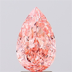 Picture of Lab Created Diamond 2.51 Carats, Pear with  Cut, Fancy Vivid Pink Color, VS1 Clarity and Certified by IGI