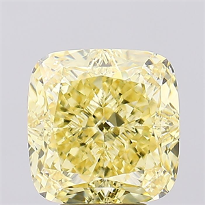 Picture of Lab Created Diamond 5.53 Carats, SQUARE CUSHION with  Cut, Fancy Intense Yellow Color, VS1 Clarity and Certified by IGI