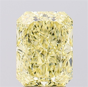 Picture of Lab Created Diamond 3.16 Carats, Radiant with  Cut, Fancy Intense Yellow Color, VVS2 Clarity and Certified by IGI