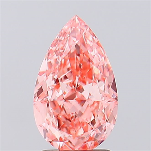 Picture of Lab Created Diamond 2.12 Carats, Pear with  Cut, Fancy Vivid Pink Color, VS1 Clarity and Certified by IGI