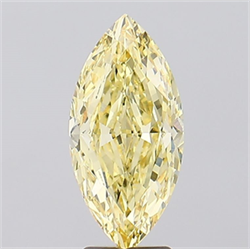 Picture of Lab Created Diamond 4.02 Carats, Marquise with  Cut, Fancy Intense Yellow Color, VVS2 Clarity and Certified by IGI