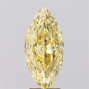 Picture of Lab Created Diamond 3.75 Carats, Marquise with  Cut, Fancy Intense Yellow Color, VS1 Clarity and Certified by IGI