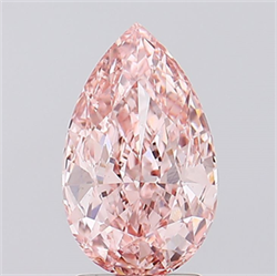 Picture of Lab Created Diamond 2.50 Carats, Pear with  Cut, Fancy Intense Pink Color, VS1 Clarity and Certified by IGI