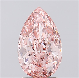 Picture of Lab Created Diamond 2.50 Carats, Pear with  Cut, Fancy Intense Pink Color, VS1 Clarity and Certified by IGI