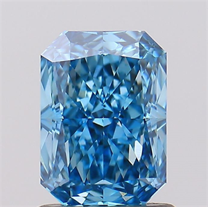 Picture of Lab Created Diamond 1.13 Carats, Radiant with  Cut, Fancy Vivid Blue Color, VVS2 Clarity and Certified by IGI