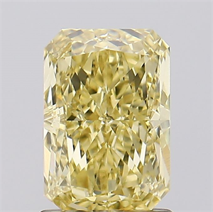 Picture of Lab Created Diamond 1.54 Carats, Radiant with  Cut, Fancy Intense Yellow Color, VVS2 Clarity and Certified by IGI