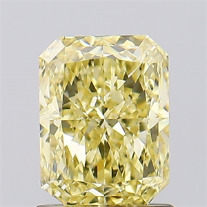 Picture of Lab Created Diamond 1.08 Carats, Radiant with  Cut, Fancy Vivid Yellow Color, VS1 Clarity and Certified by IGI