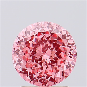 Picture of Lab Created Diamond 1.56 Carats, ROUND POLYGON with  Cut, Fancy Vivid Pink Color, VVS2 Clarity and Certified by IGI