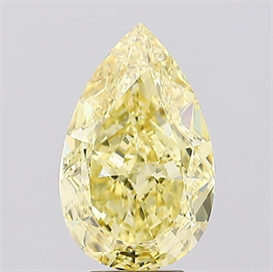 Picture of Lab Created Diamond 5.07 Carats, Pear with  Cut, Fancy Intense Yellow Color, VS1 Clarity and Certified by IGI