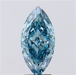 Picture of Lab Created Diamond 4.00 Carats, Marquise with  Cut, Fancy Vivid Blue Color, VS2 Clarity and Certified by IGI