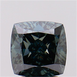 Picture of Lab Created Diamond 3.07 Carats, SQUARE CUSHION with  Cut, Fancy Vivid Green Color, VS1 Clarity and Certified by IGI