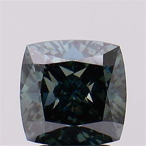 Picture of Lab Created Diamond 3.07 Carats, SQUARE CUSHION with  Cut, Fancy Vivid Green Color, VS1 Clarity and Certified by IGI