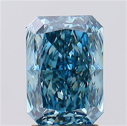 Picture of Lab Created Diamond 2.51 Carats, Radiant with  Cut, Fancy Vivid Blue Color, VS1 Clarity and Certified by IGI