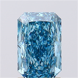 Picture of Lab Created Diamond 1.57 Carats, Radiant with  Cut, Fancy Vivid Blue Color, VS1 Clarity and Certified by IGI