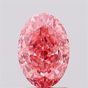 Picture of Lab Created Diamond 1.54 Carats, Oval with  Cut, Fancy Vivid Pink Color, VVS2 Clarity and Certified by IGI