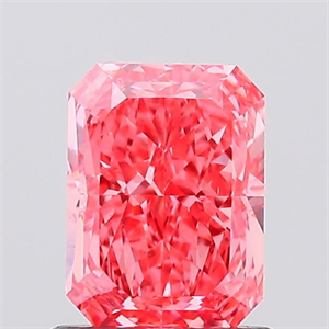 Picture of Lab Created Diamond 1.01 Carats, Radiant with  Cut, Fancy Vivid Pink Color, VS1 Clarity and Certified by IGI