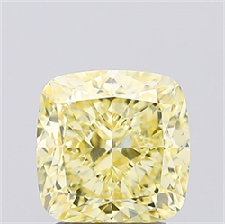 Picture of Lab Created Diamond 2.61 Carats, SQUARE CUSHION with  Cut, Fancy Intense Yellow Color, VVS2 Clarity and Certified by IGI