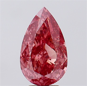 Picture of Lab Created Diamond 4.50 Carats, Pear with  Cut, Fancy Vivid Pink Color, VS2 Clarity and Certified by IGI