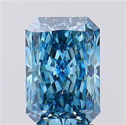 Picture of Lab Created Diamond 3.28 Carats, Radiant with  Cut, Fancy Vivid Blue Color, VS1 Clarity and Certified by IGI