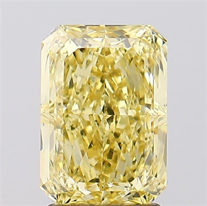 Picture of Lab Created Diamond 2.51 Carats, Radiant with  Cut, Fancy Vivid Yellow Color, VS2 Clarity and Certified by IGI