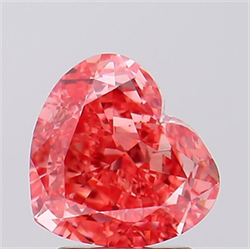 Picture of Lab Created Diamond 2.50 Carats, Heart with  Cut, Fancy Vivid Pink Color, VVS2 Clarity and Certified by IGI