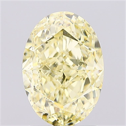 Picture of Lab Created Diamond 2.11 Carats, Oval with  Cut, Fancy Intense Yellow Color, VS1 Clarity and Certified by IGI