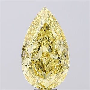 Picture of Lab Created Diamond 12.09 Carats, Pear with  Cut, Fancy Vivid Yellow Color, VS2 Clarity and Certified by IGI