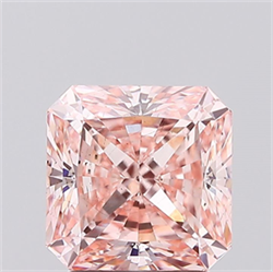 Picture of Lab Created Diamond 2.03 Carats, Radiant with  Cut, Fancy Intense Pink Color, VS2 Clarity and Certified by IGI