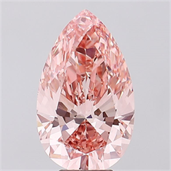 Picture of Lab Created Diamond 7.23 Carats, Pear with  Cut, Fancy Vivid Pink Color, VS2 Clarity and Certified by IGI