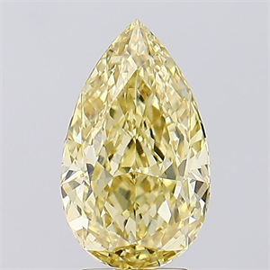 Picture of Lab Created Diamond 3.35 Carats, Pear with  Cut, Fancy Intense Yellow Color, VS1 Clarity and Certified by IGI