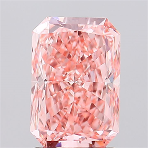 Picture of Lab Created Diamond 2.00 Carats, Radiant with  Cut, Fancy Vivid Pink Color, VS1 Clarity and Certified by IGI